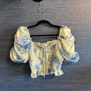 Free the Roses Multicolor Ruffle Sleeve Top